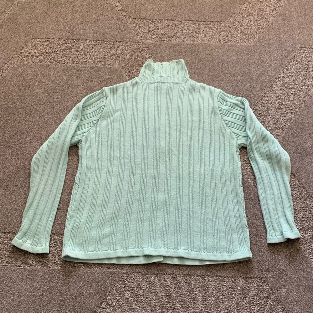 Classic Elements Mint Colored Button Front Sweater - image 2